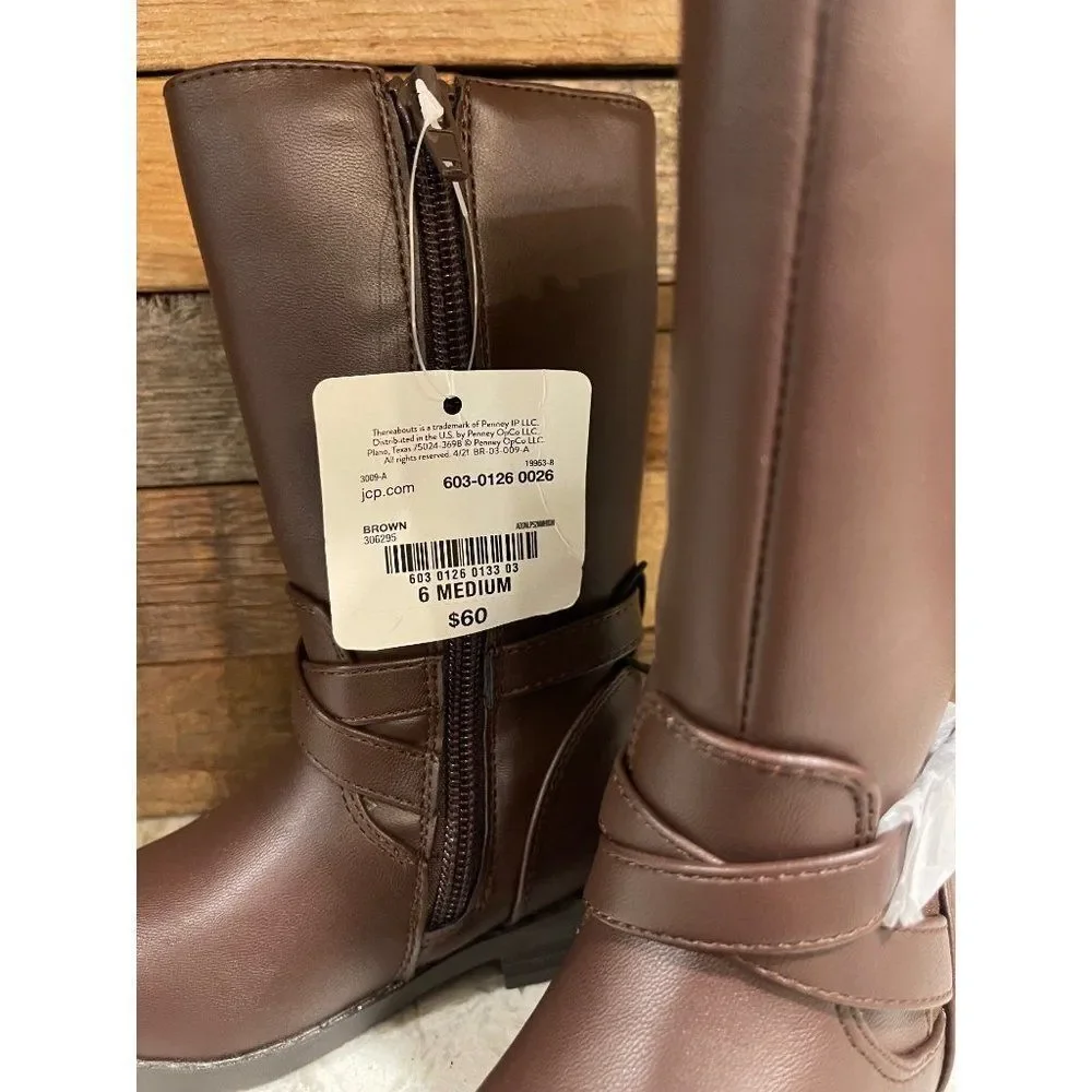 NWT Thereabouts Toddler Girl Brown Boots Sz 6 M